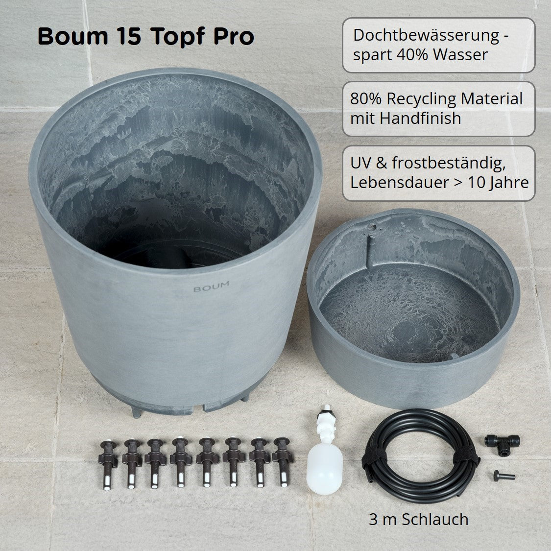 Boum Drip (Tröpfchenbewässerung) mit 3 Boum Töpfen (Kombi-Paket) - 55L Tank